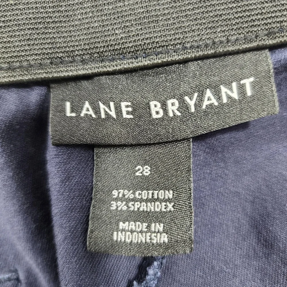 Lane Bryant Shorts‎ Womens 28 Blue Chino Twill Stretch Flat Front Casual Summer